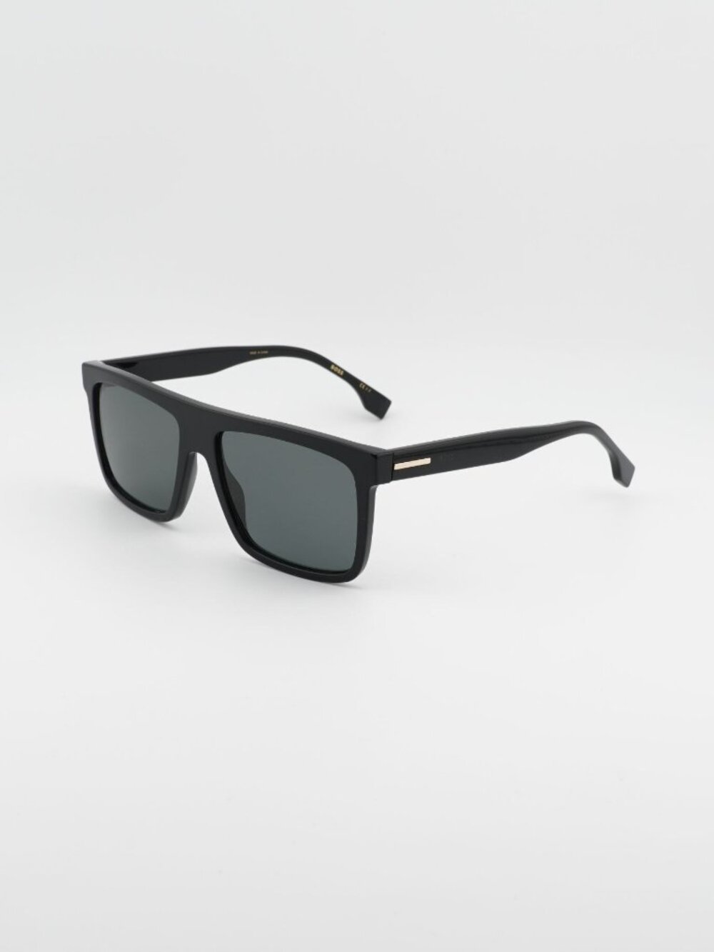 Hugo BOSS 1440/S 807/M9 Sunglasses Black Square Frame, Grey Polarized Lenses